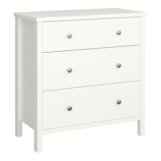 tromso 3 drawer chest off white