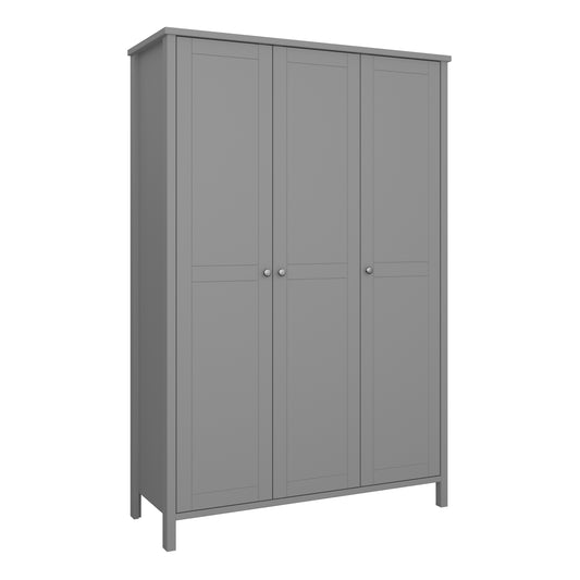 tromso 3 door wardrobe grey