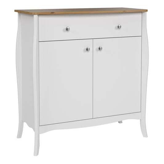 baroque sideboard 2 doors 1 drawer in pure white iced coffee lacquer