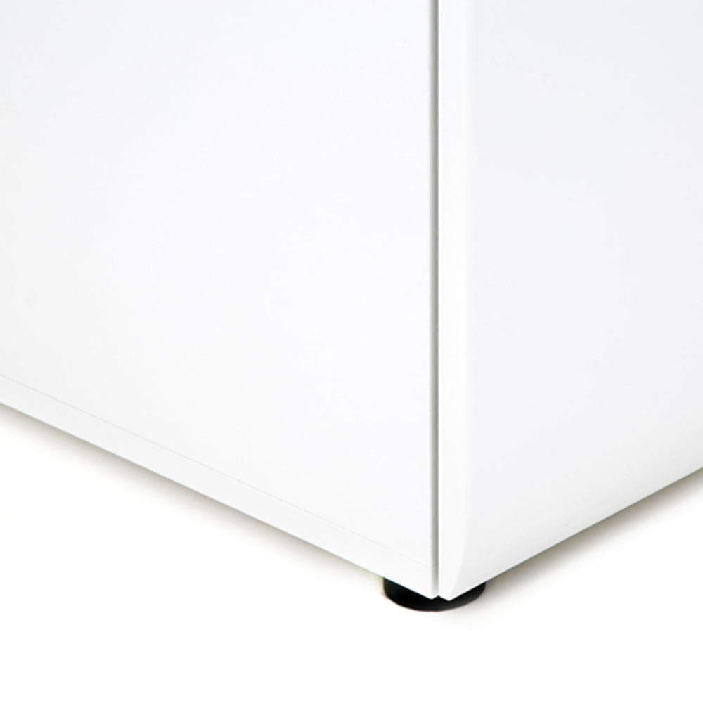 chelsea bedroom 2 drawer bedside in white with a truffle oak trim