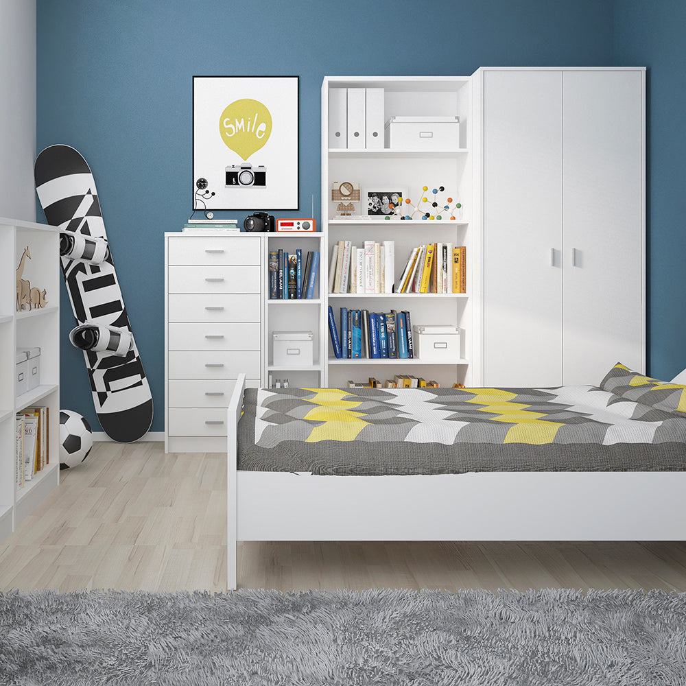 4 you tall narrow bookcase in pearl white