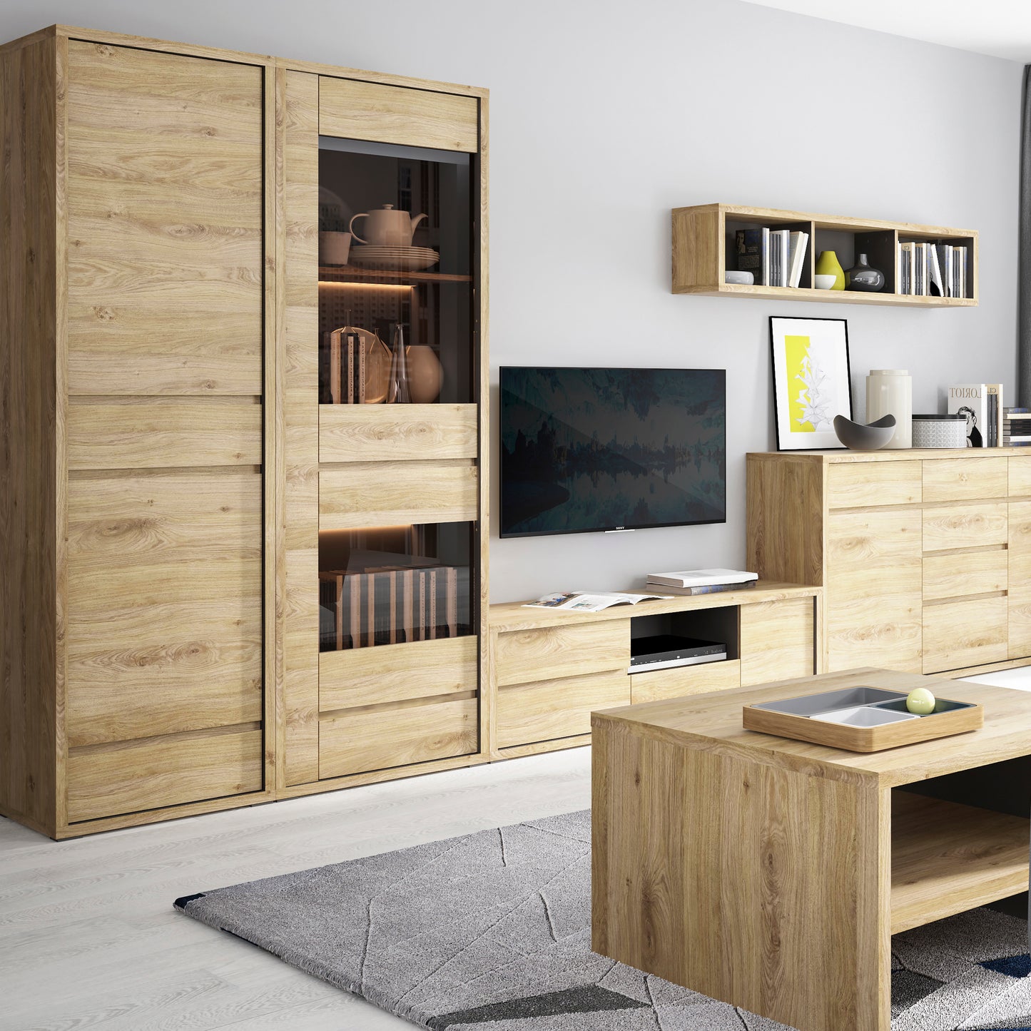 shetland 2 door 2 drawer narrow cabinet