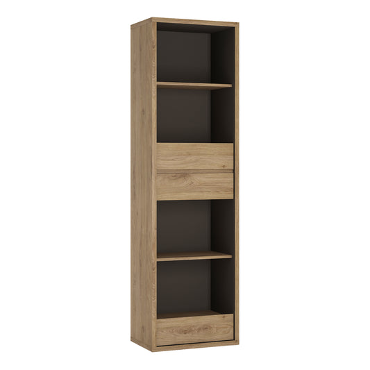 shetland tall narrow 3 drawer bookcase