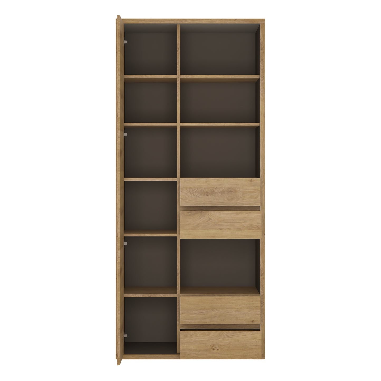 shetland tall wide 1 door 4 drawer bookcase