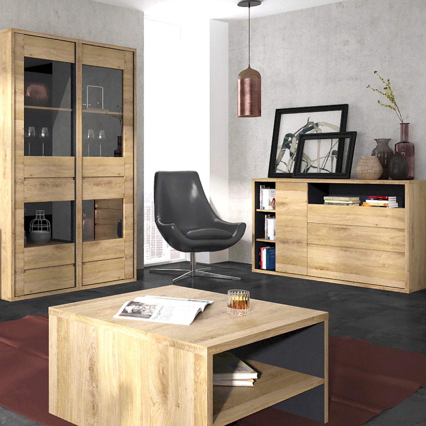 shetland coffee table with shelf