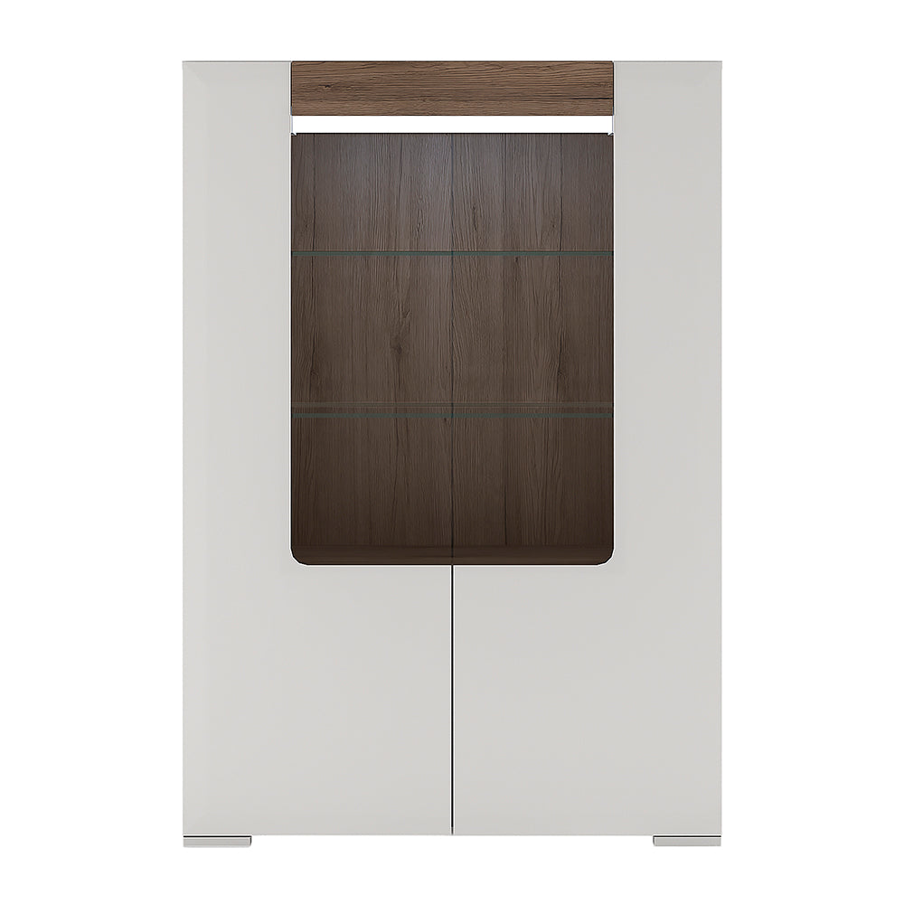 toronto low glazed 2 door display cabinet with internal shelves (inc. plexi lighting)
