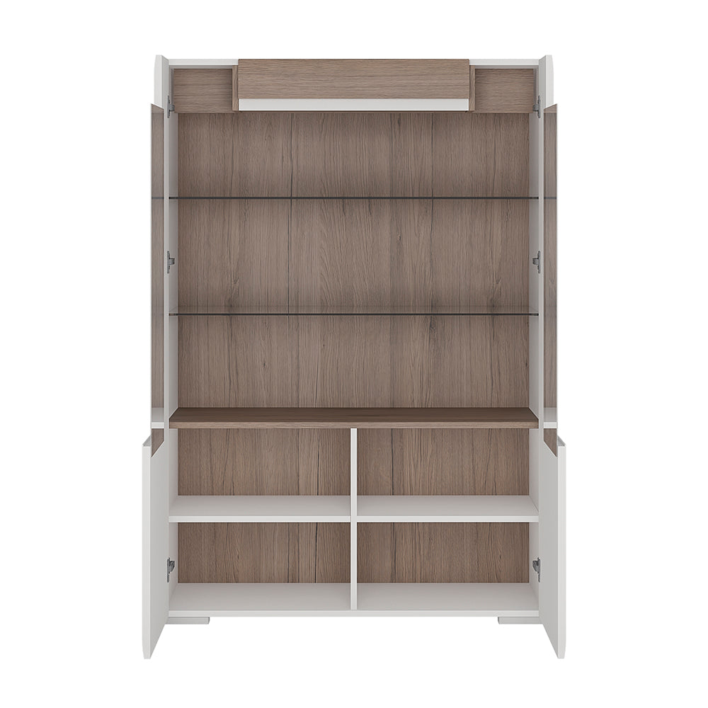 toronto low glazed 2 door display cabinet with internal shelves (inc. plexi lighting)