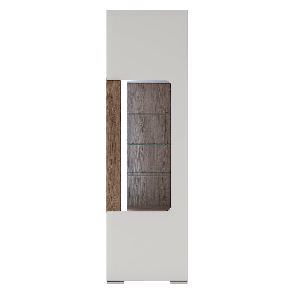 toronto tall narrow glazed display cabinet with internal shelves (inc. plexi lighting)