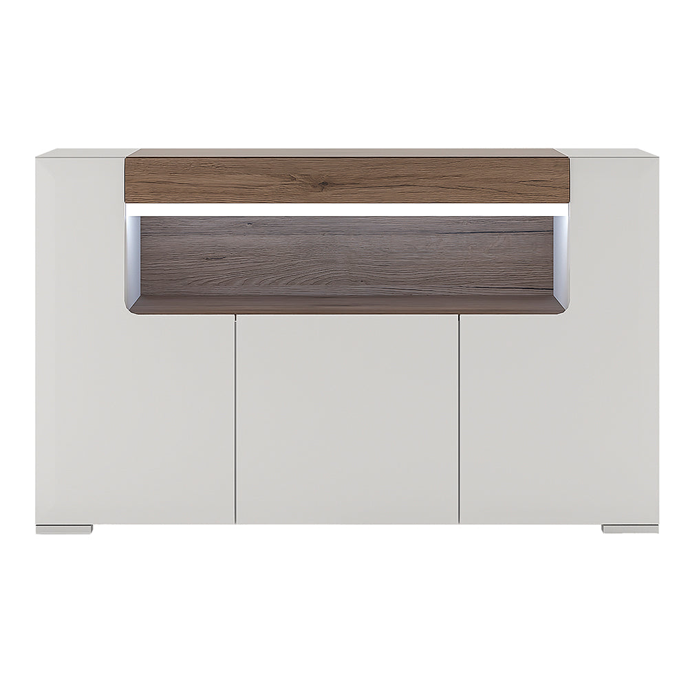 toronto 3 door sideboard with open shelving (inc. plexi lighting)