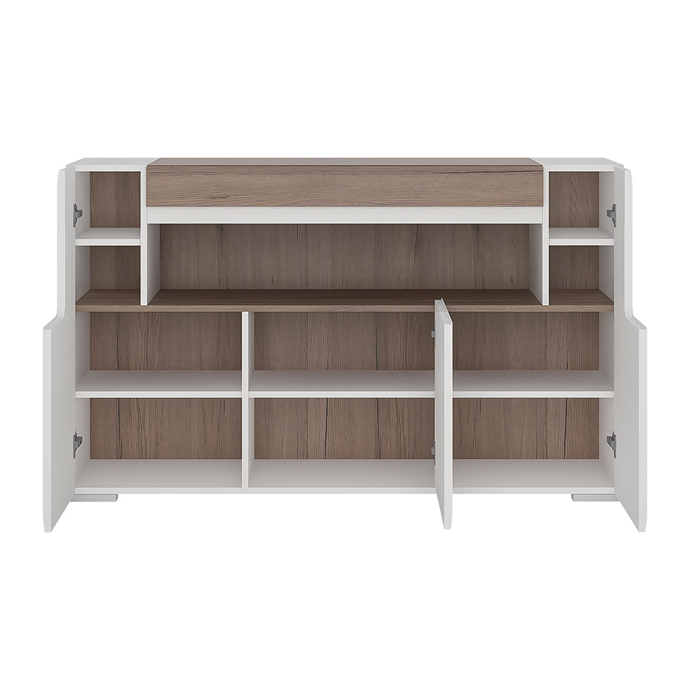 toronto 3 door sideboard with open shelving (inc. plexi lighting)