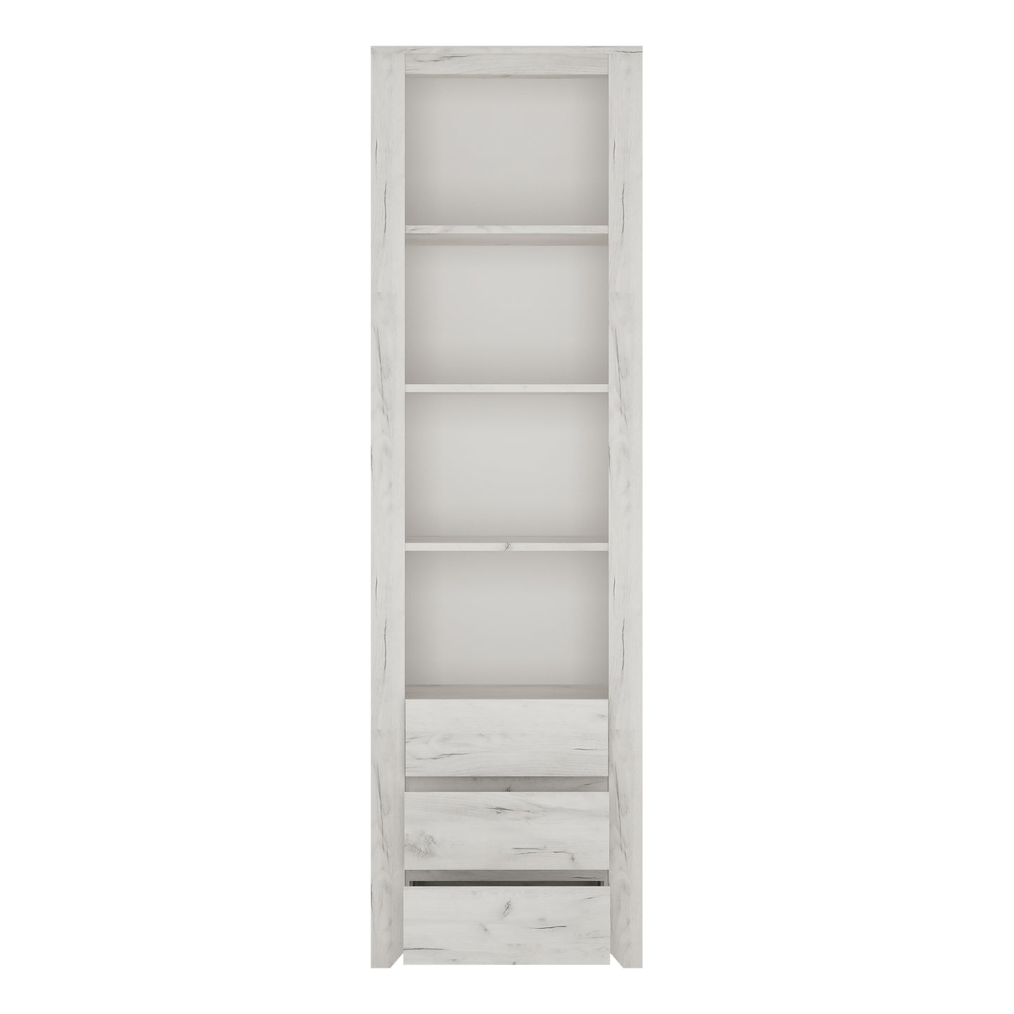 angel tall narrow 3 drawer bookcase