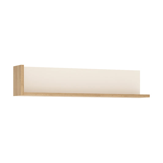 lyon 120cm wall shelf in riviera oak/white