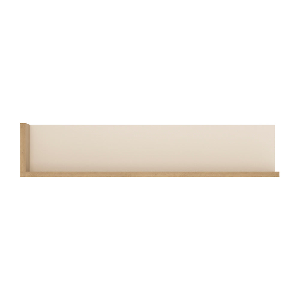 lyon 120cm wall shelf in riviera oak/white