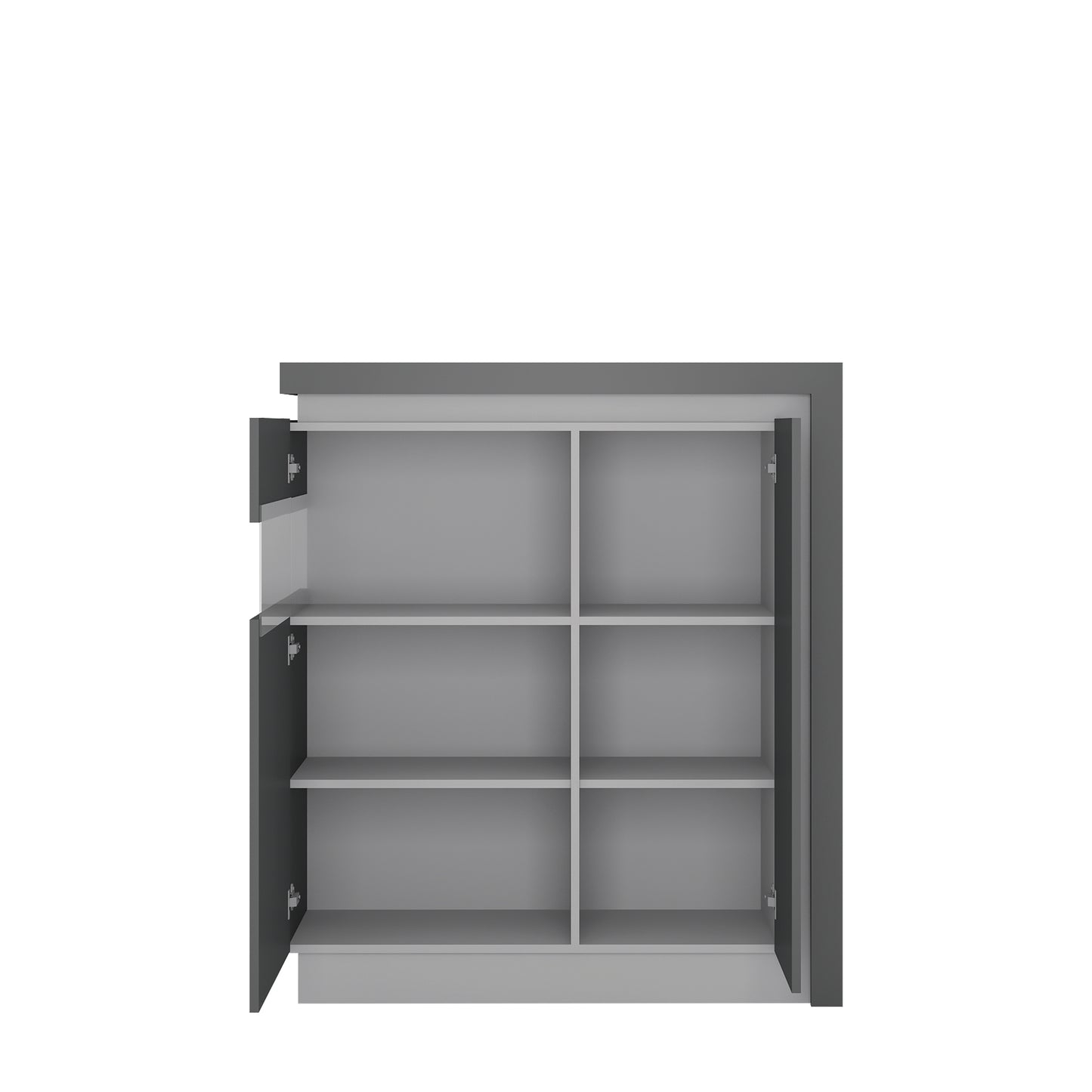 lyon 2 door designer cabinet (lh) in platinum/light grey gloss