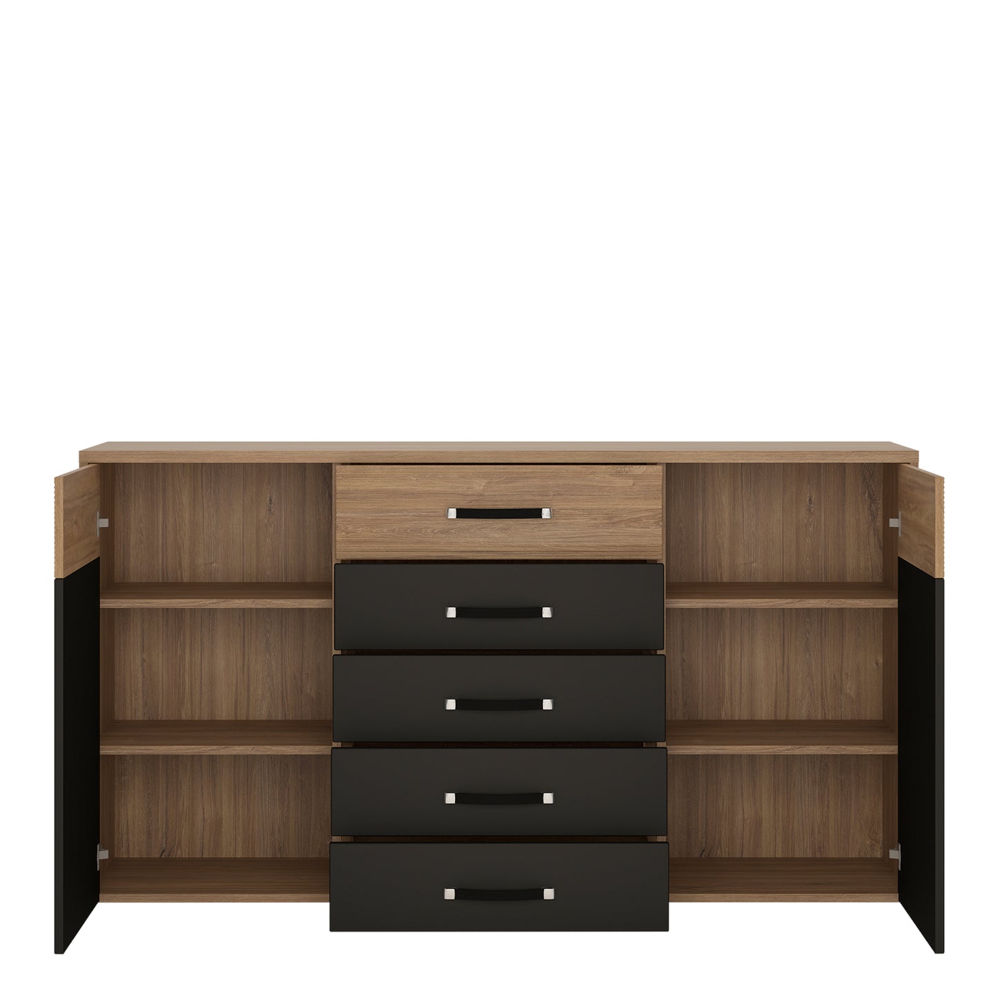 monaco 2 door 5 drawer wide cupboard