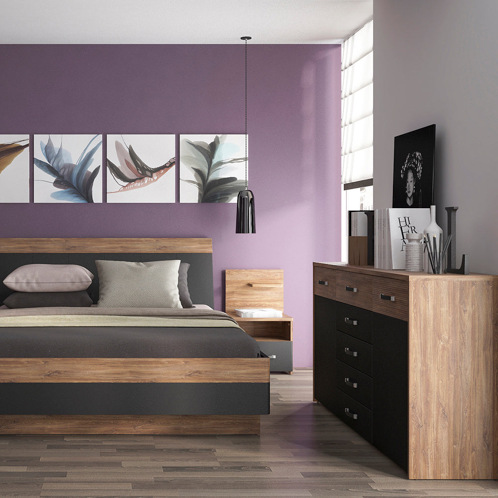 monaco 2 door 5 drawer wide cupboard