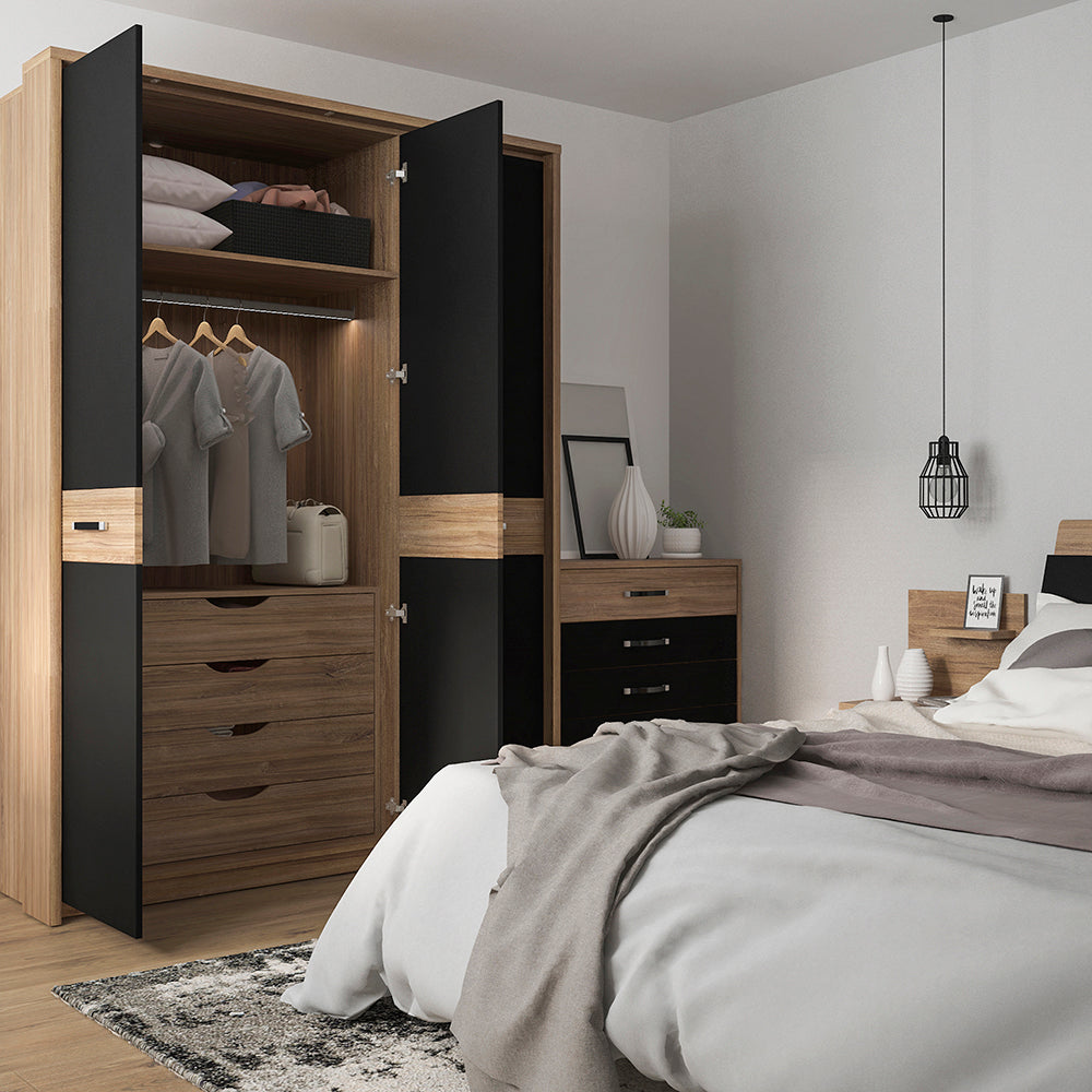 monaco 1 drawer bedside with open shelf