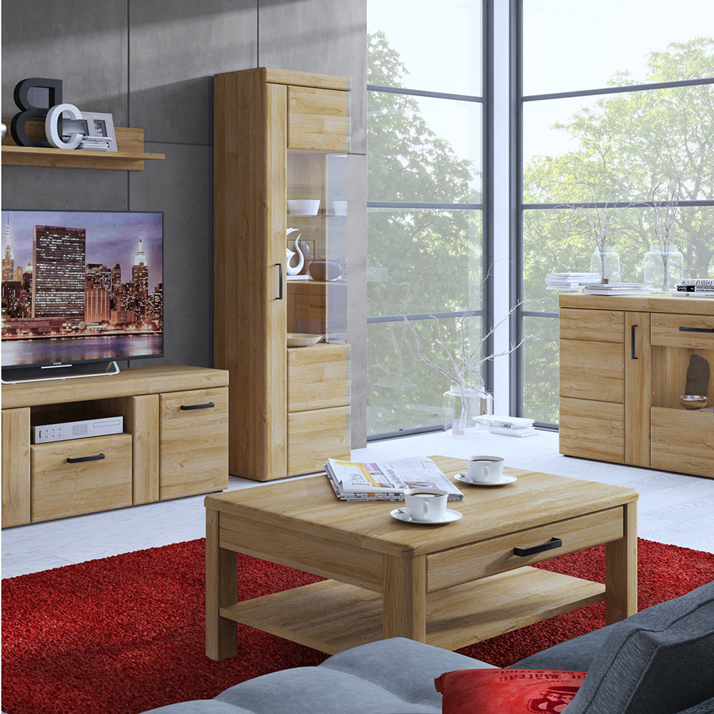 cortina 4 door wide glazed sideboard in grandson oak