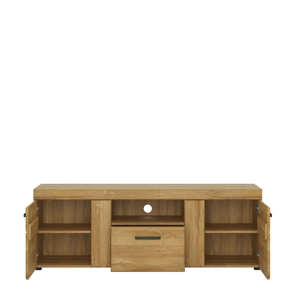 cortina 2 door 1 drawer tall tv cabinet in grandson oak