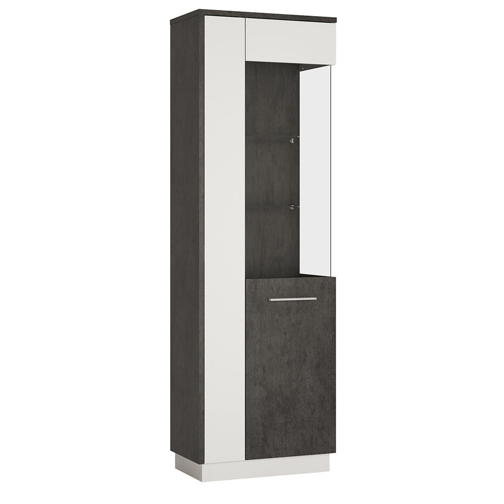 zingaro tall glazed display cabinet (rh)