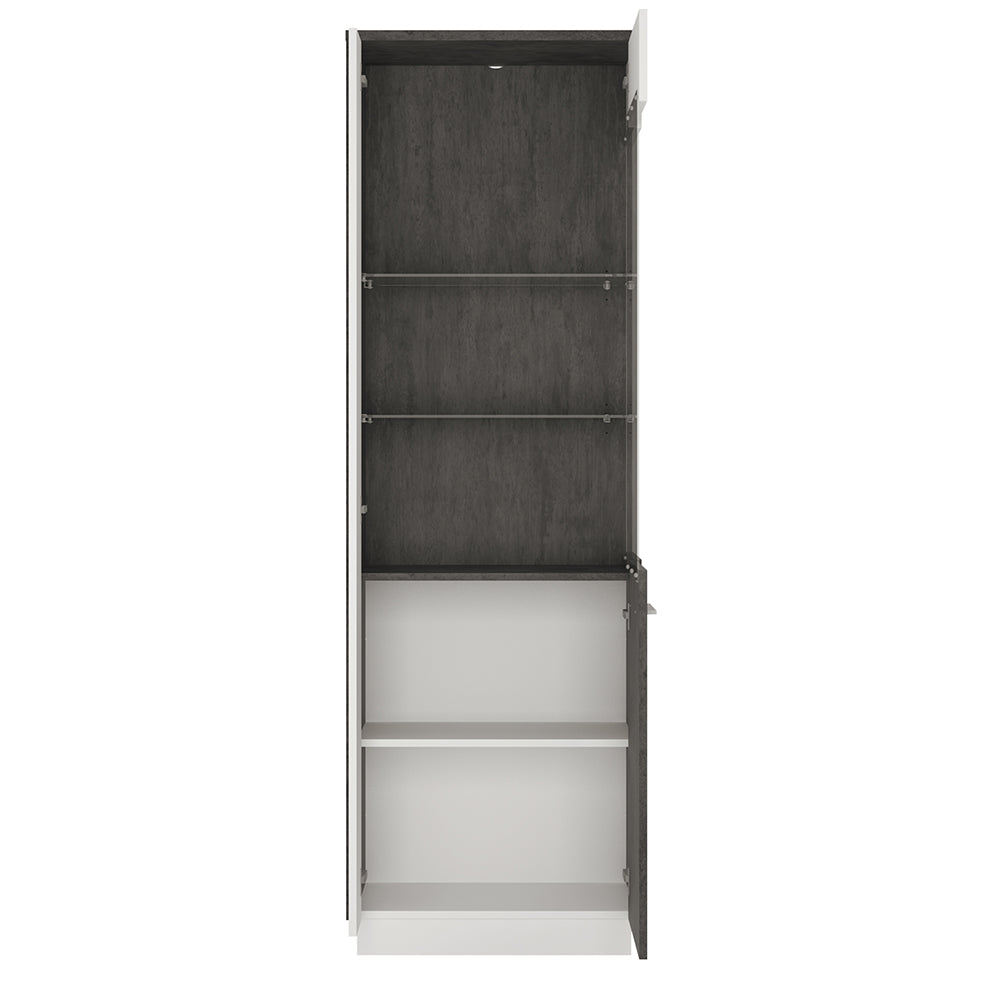 zingaro tall glazed display cabinet (rh)