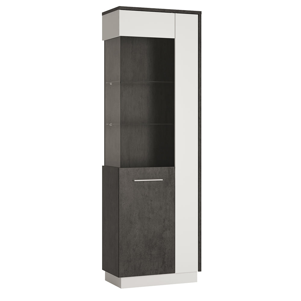 zingaro tall glazed display cabinet (lh)