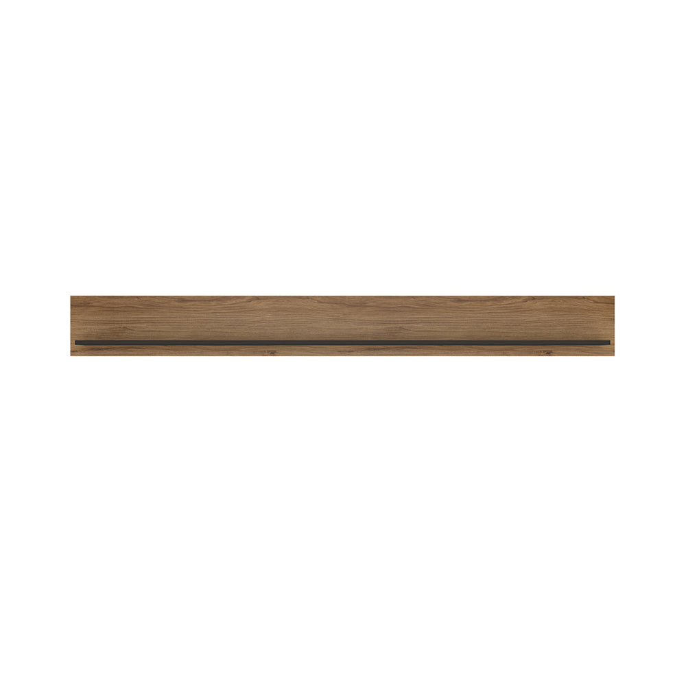 brolo wall shelf 197cm with a walnut and dark panel finish