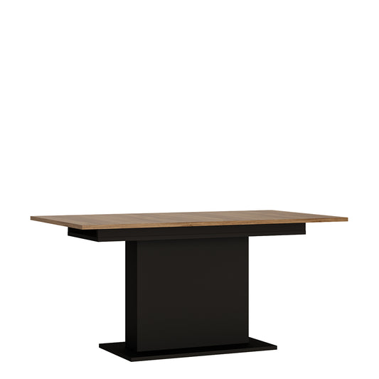 brolo extending dining table 160-200cm in walnut and dark panel finish