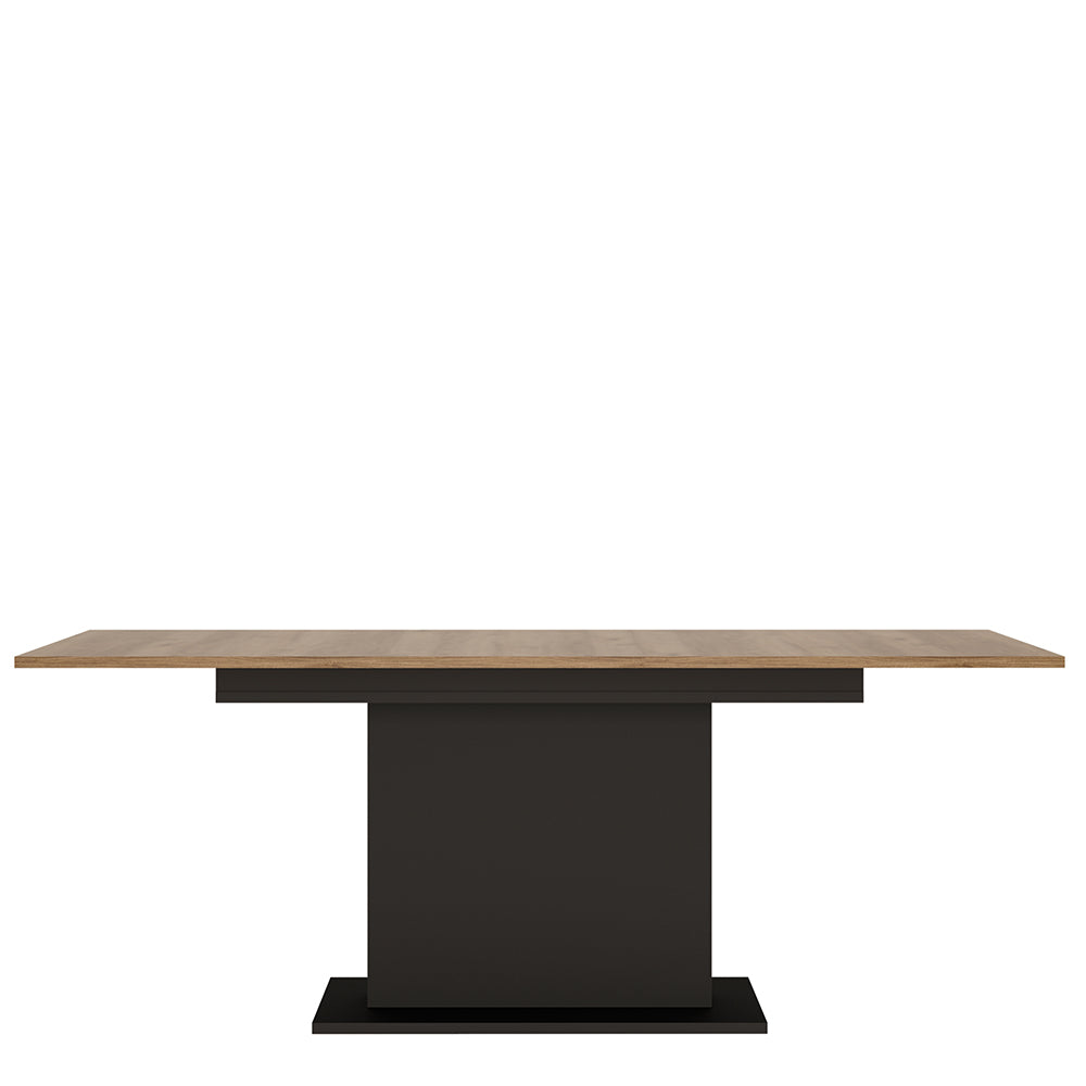 brolo extending dining table 160-200cm in walnut and dark panel finish