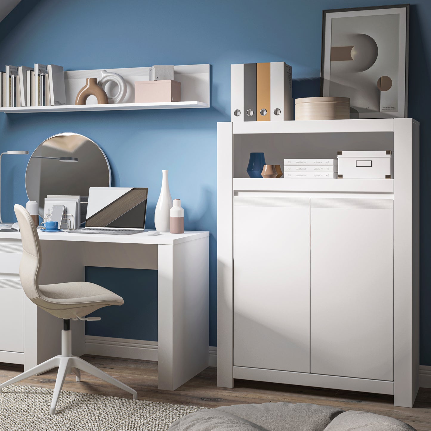 novi 2 door cabinet in alpine white