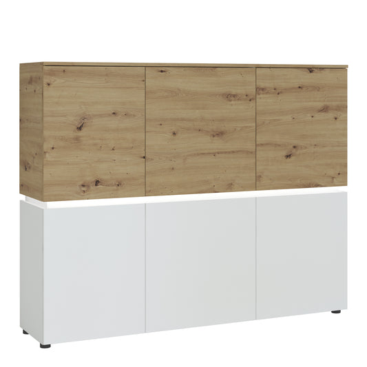 luci 6 door cabinet (including led lighting) in white and oak