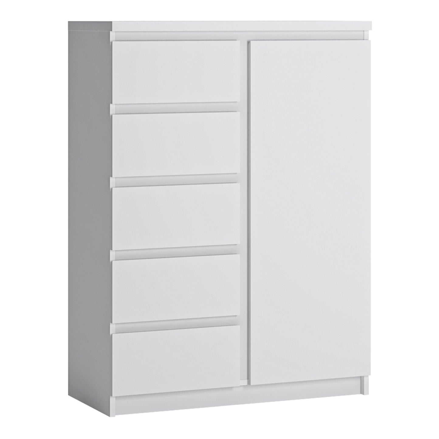 fribo 1 door 5 drawer cabinet in white