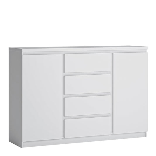 fribo 2 door 4 drawer sideboard in white