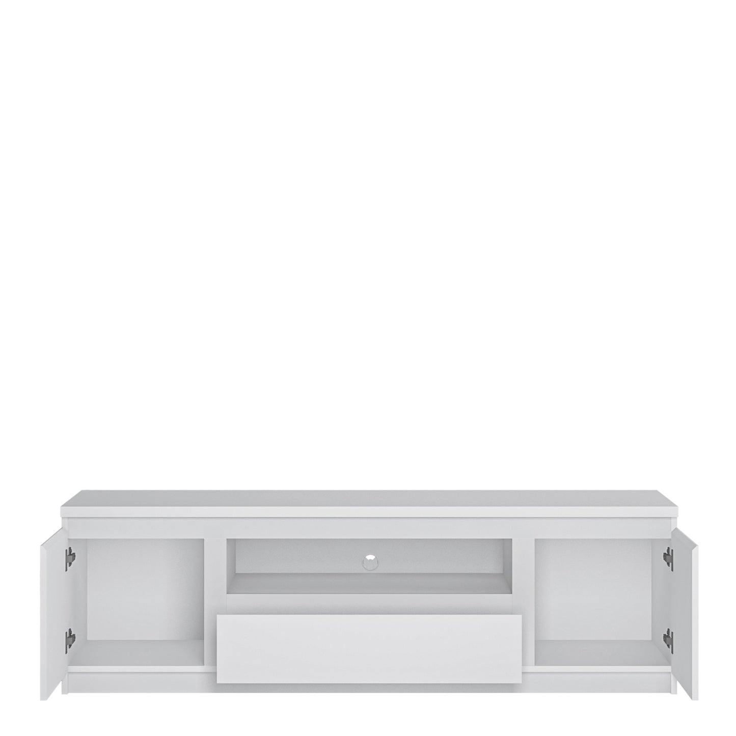 fribo 2 door 1 drawer 166cm wide tv cabinet in white