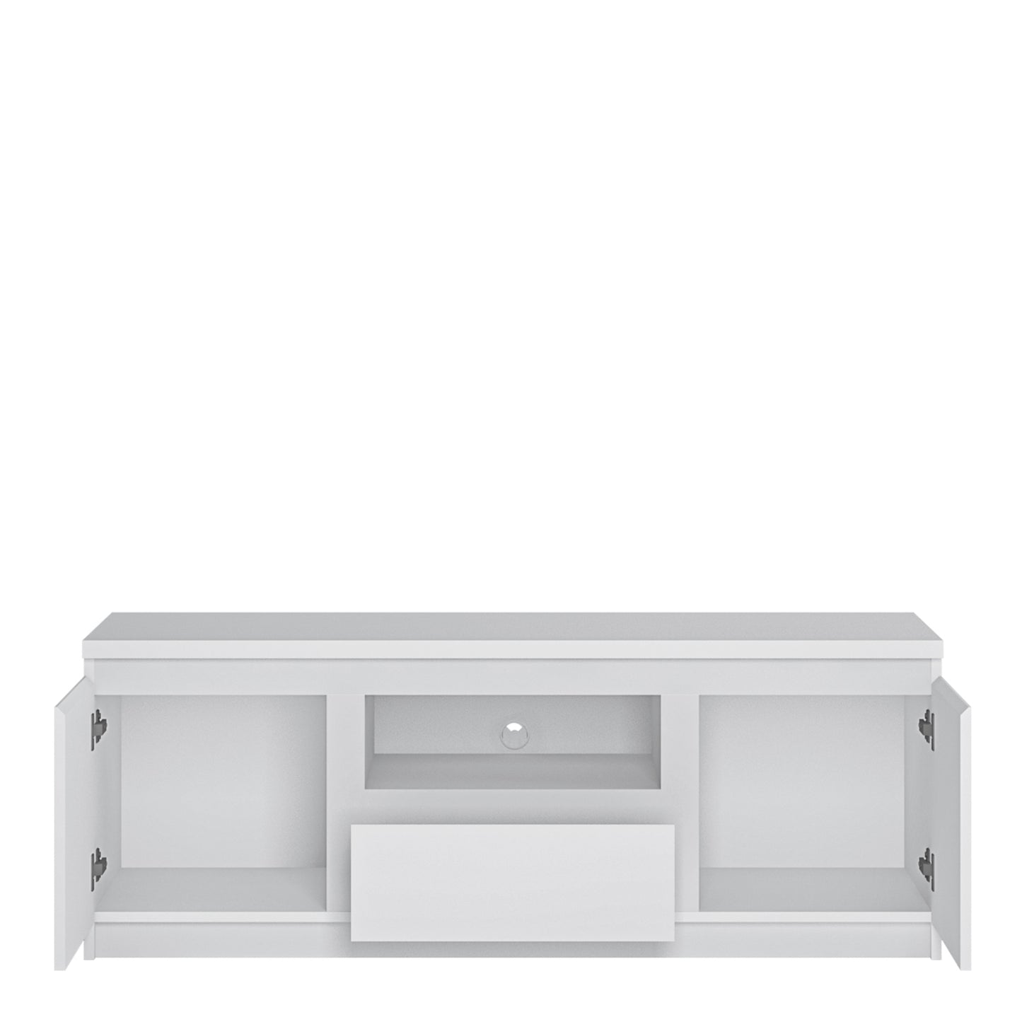 fribo 2 door 1 drawer 136cm wide tv cabinet in white