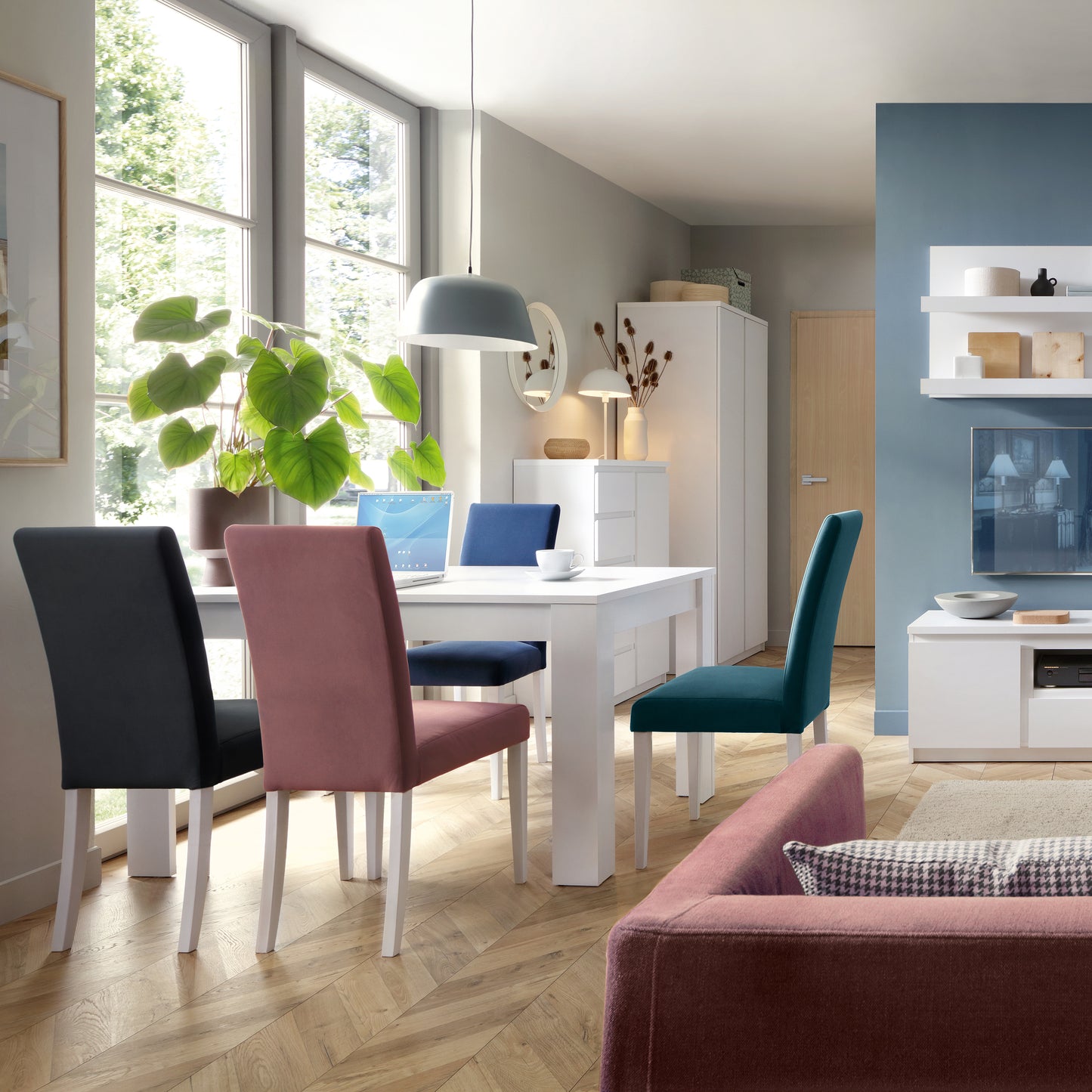 fribo extending dining table 140-180cm in white