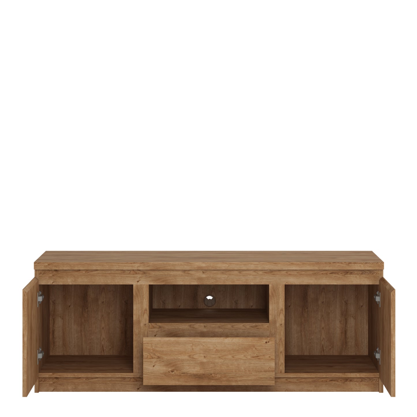 fribo 2 door 1 drawer 136cm wide tv cabinet in oak