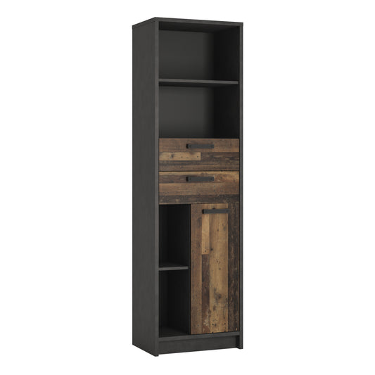 brooklyn bookcase in walnut and dark matera grey