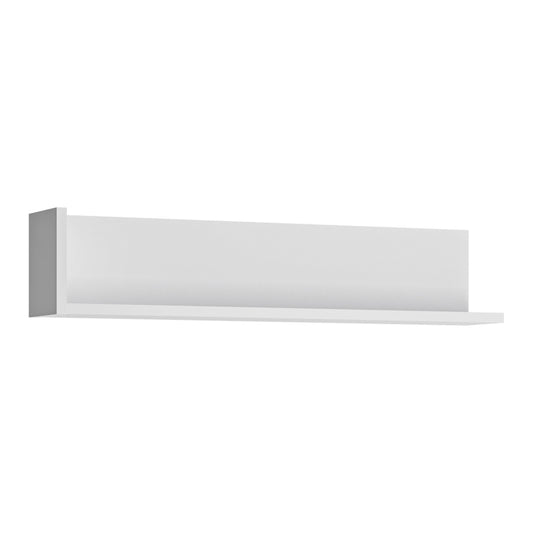 lyon 120cm wall shelf in white and high gloss