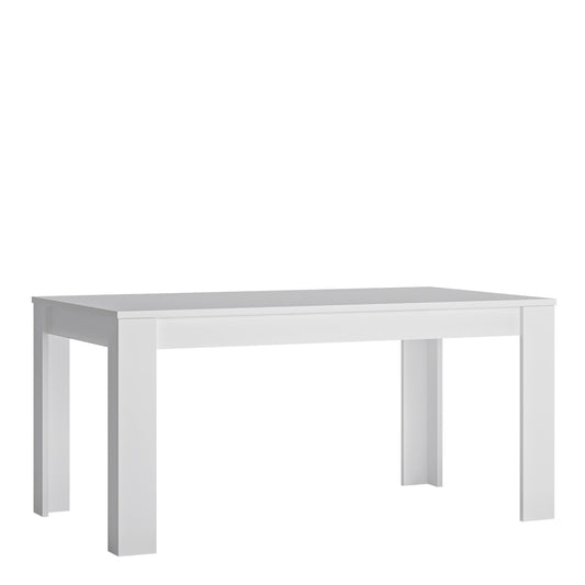 lyon large extending dining table 160-200cm in white and high gloss