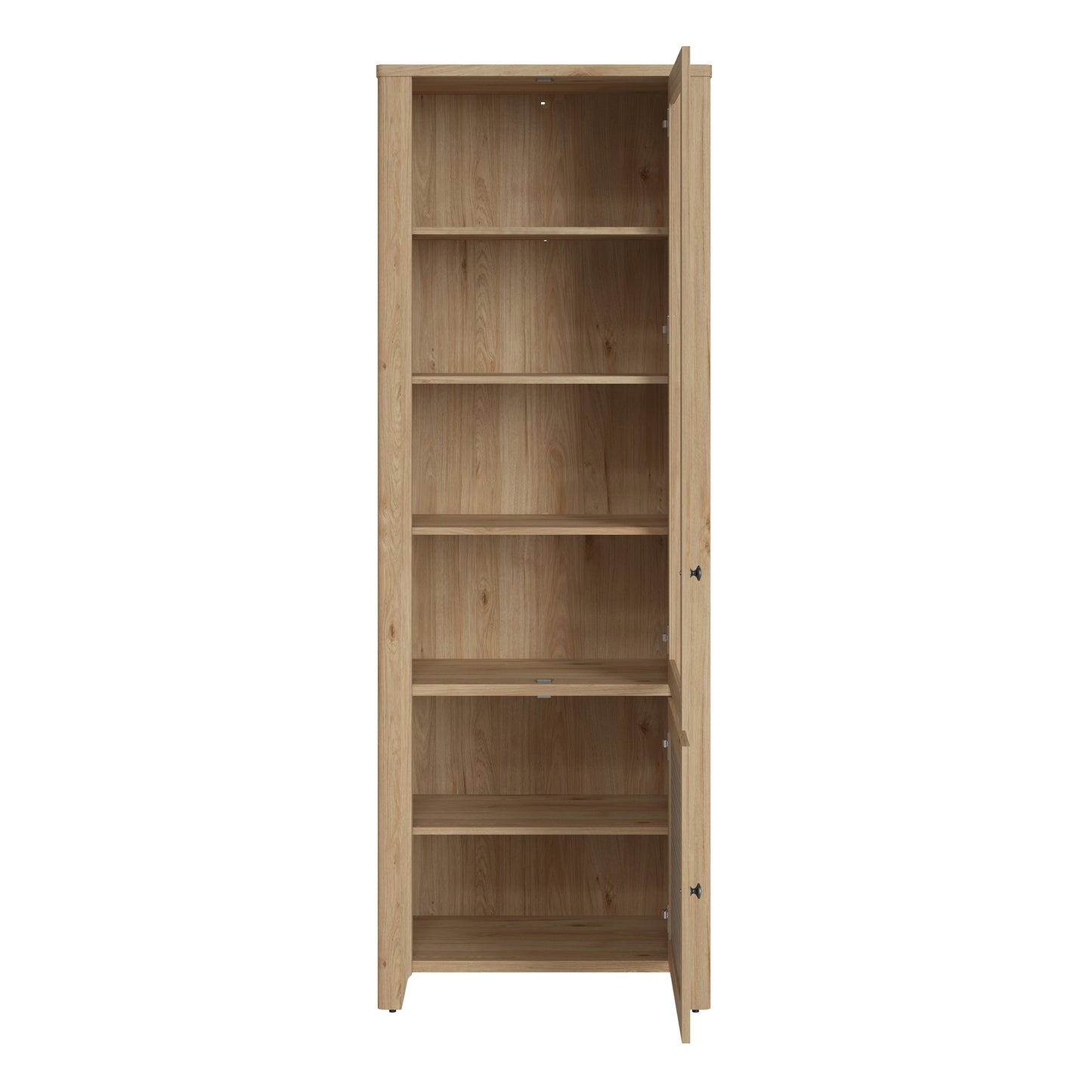 cestino 2 door display cabinet in jackson hickory oak and rattan effect
