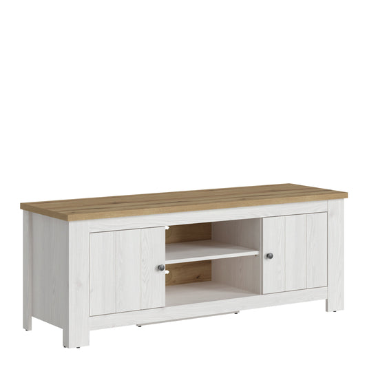 celesto 2 door tv unit in white and oak (154cm)