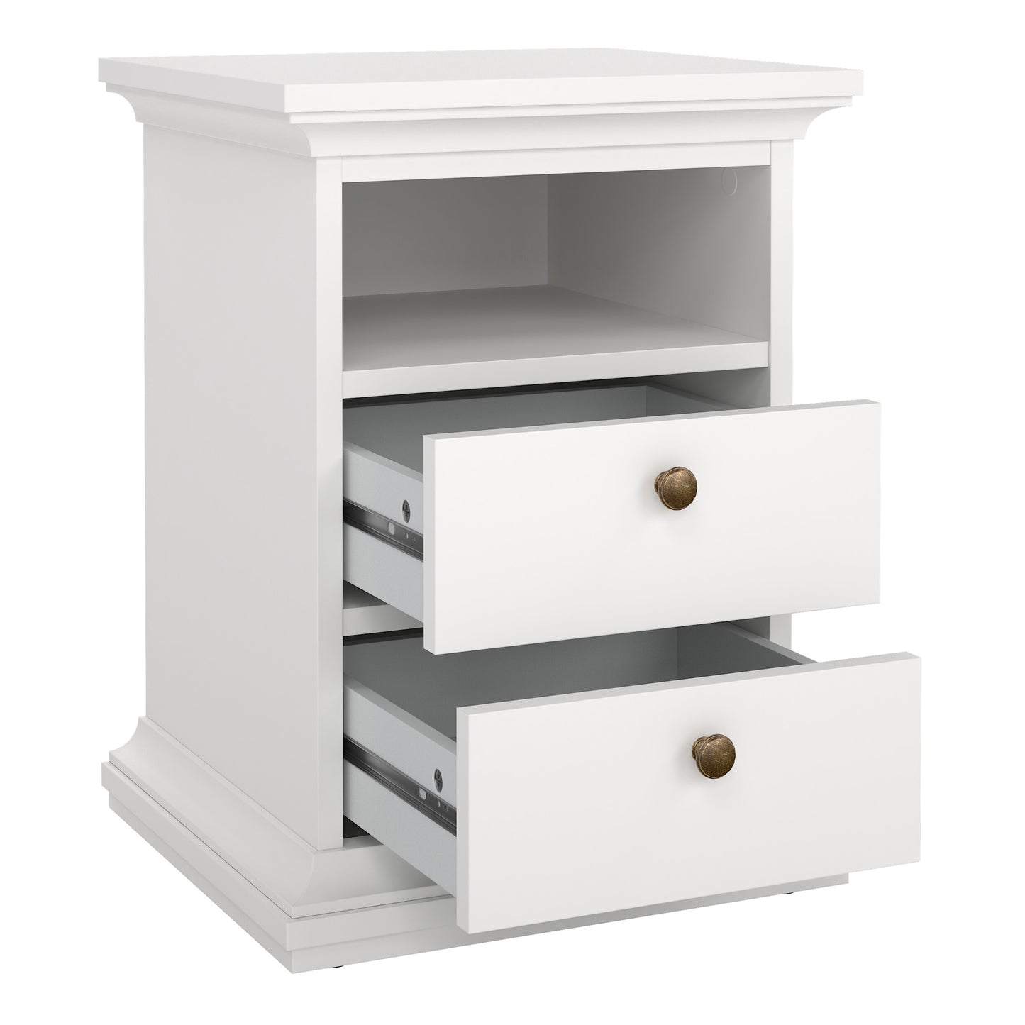 paris bedside 2 drawers in white