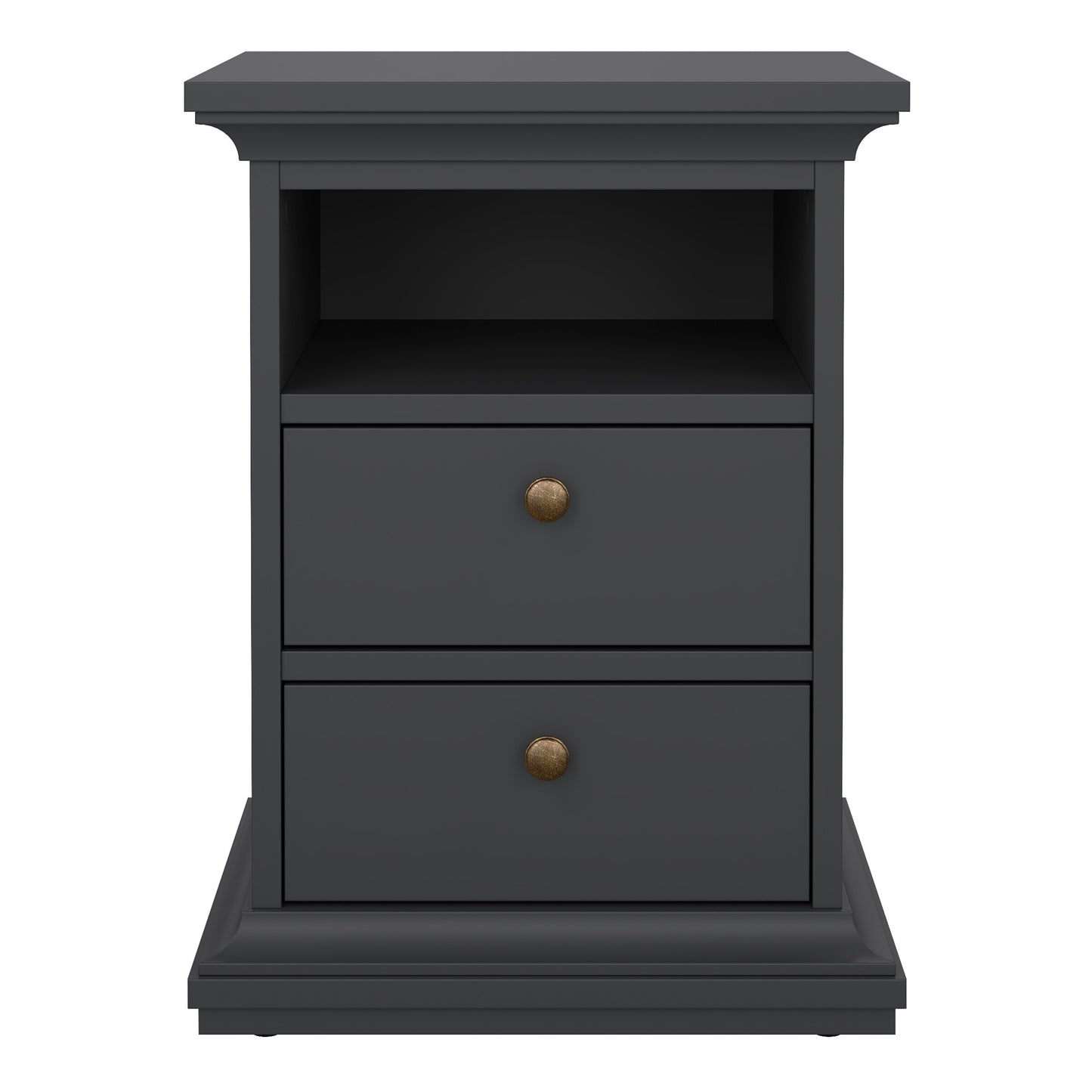 paris bedside 2 drawers in matt grey