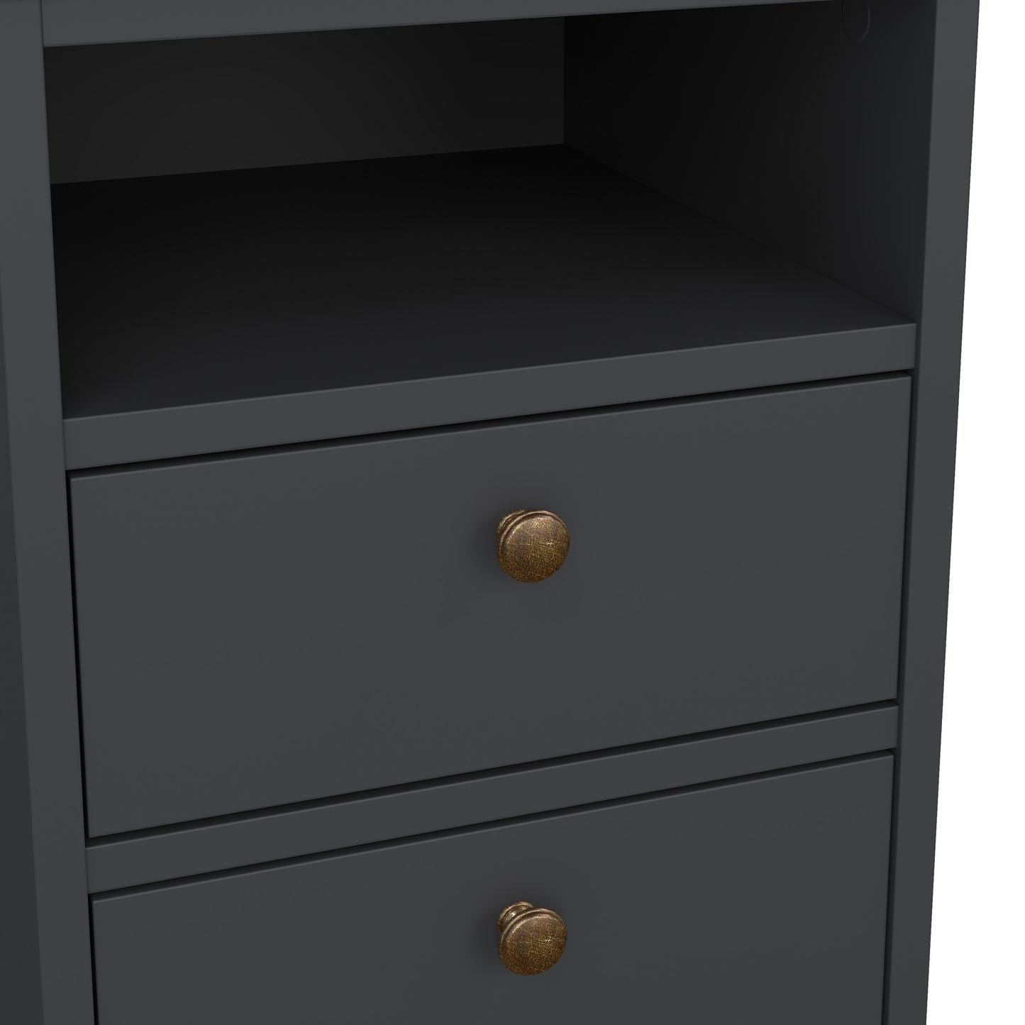 paris bedside 2 drawers in matt grey
