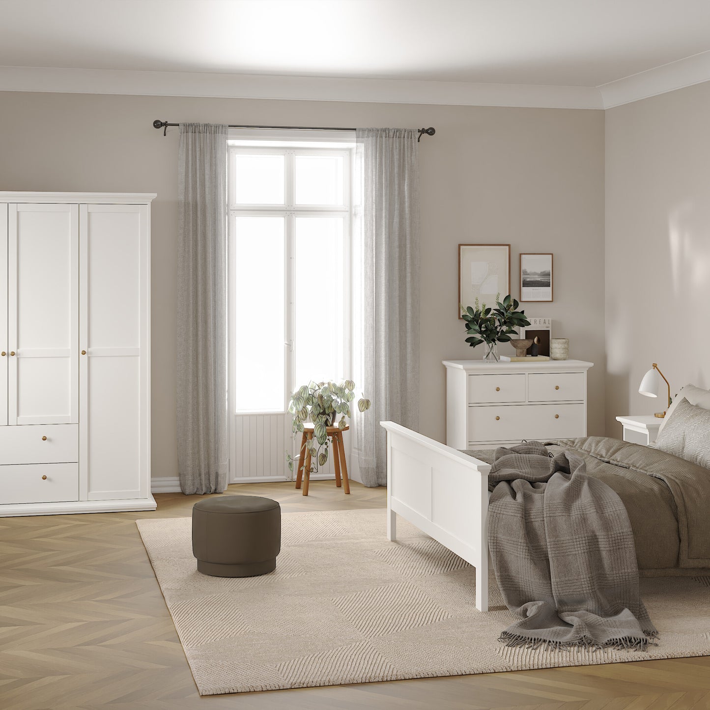 paris chest of 4 drawers in white