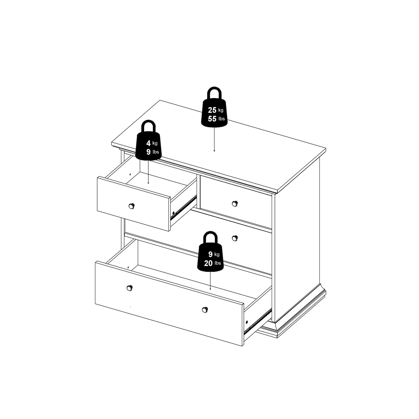paris chest of 8 drawers in matt grey