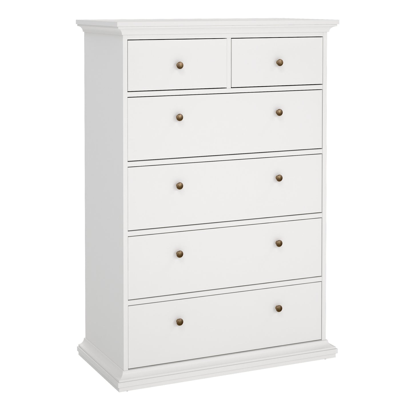paris chest of 6 drawers in white