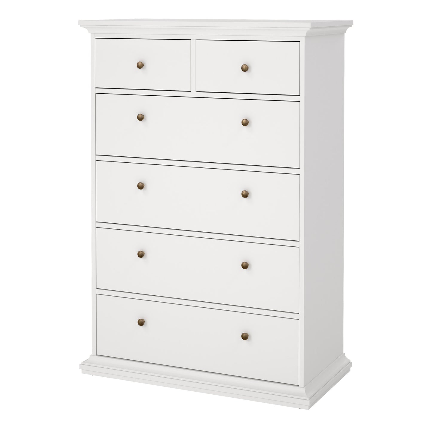 paris chest of 6 drawers in white