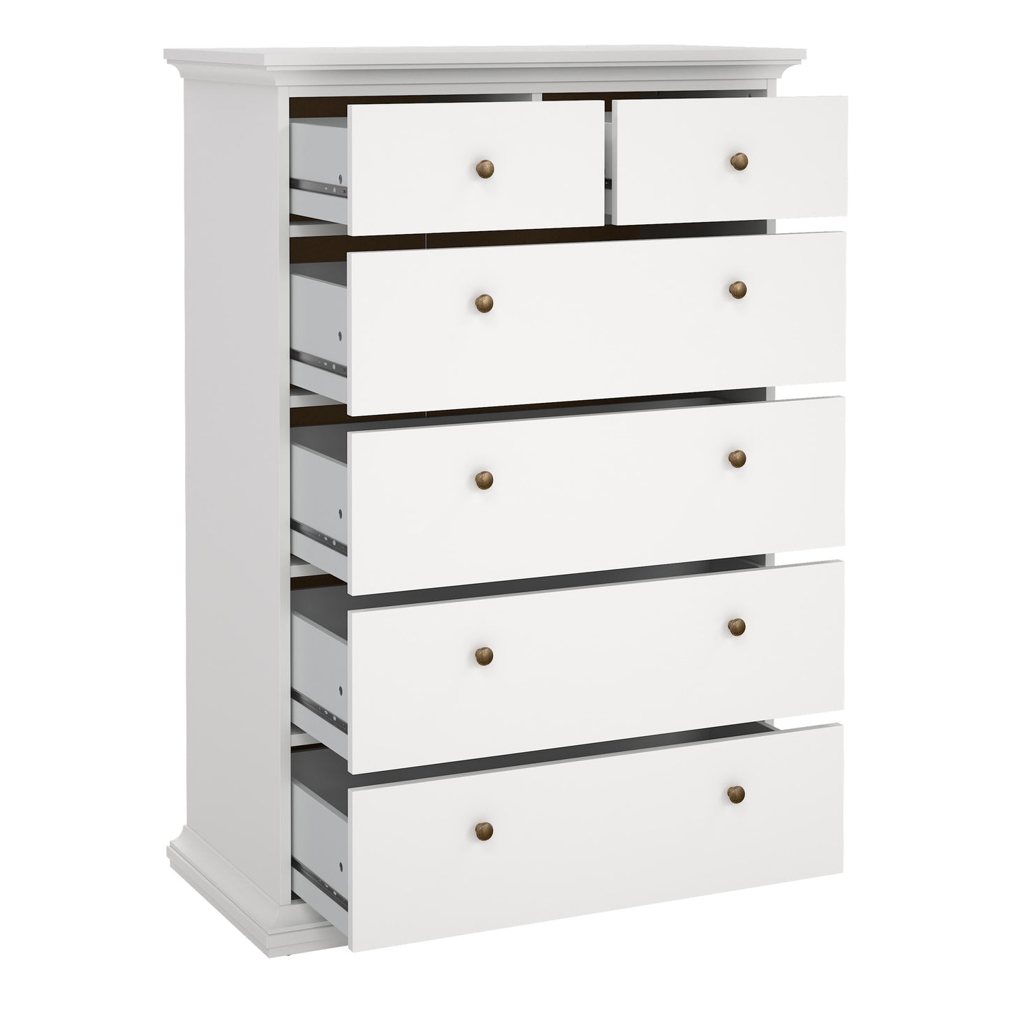 paris chest of 6 drawers in white